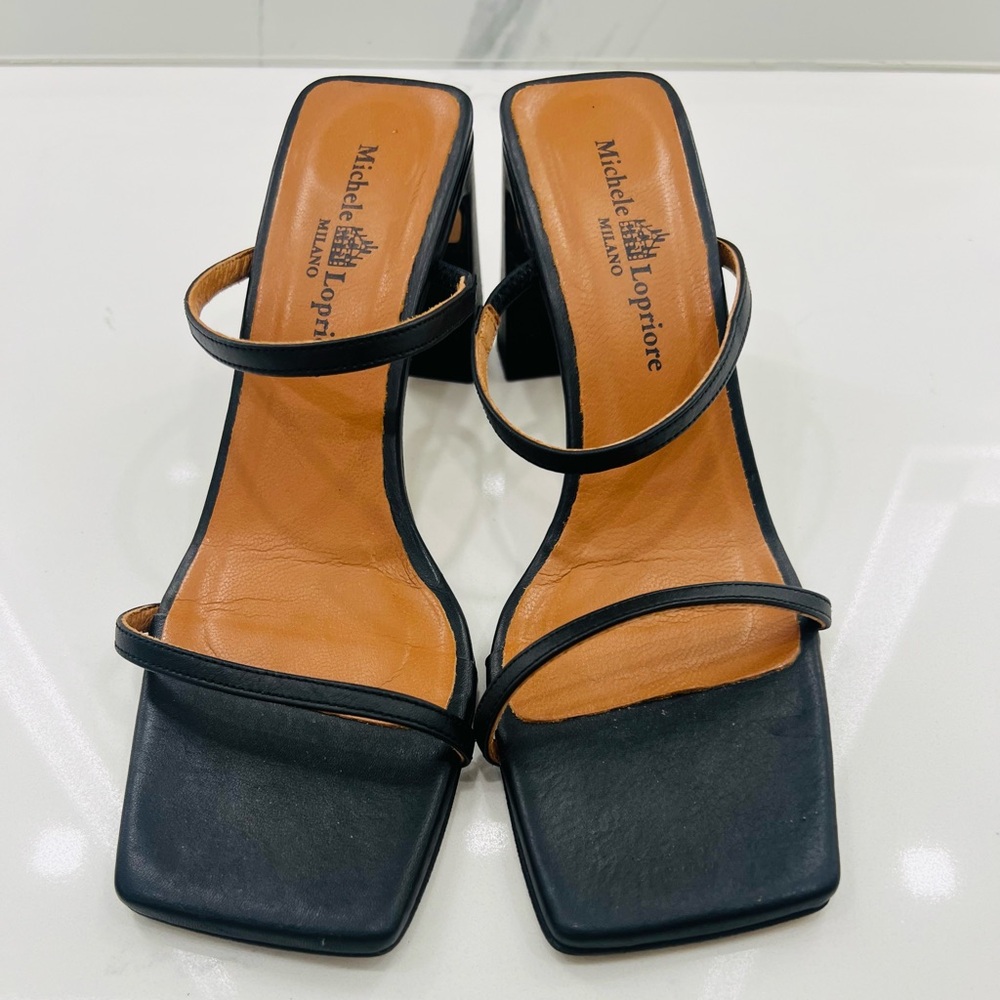 Michele Lopriore Black Strappy Heels